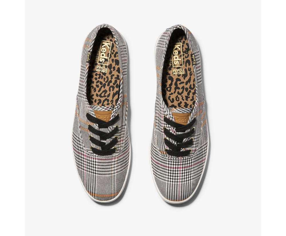 Tenis Keds Mujer Negros/Multicolor - Champion Plaid - 2930-FIQUD